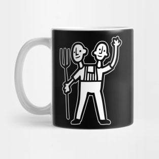 2-Headed Farmer {DARK shirts} Mug